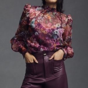 Anthropologie Organza Sheer Blouse